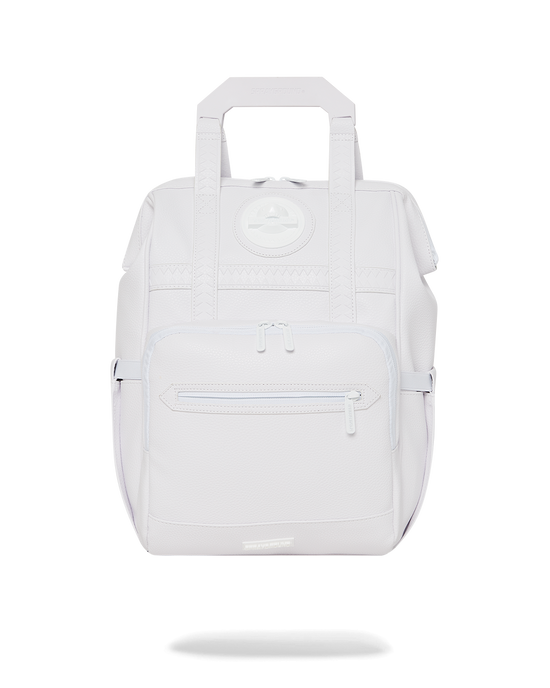 sprayground HEAVY METAL SHARK WHITE OUT BIZ TOP OPENER BACKPACK