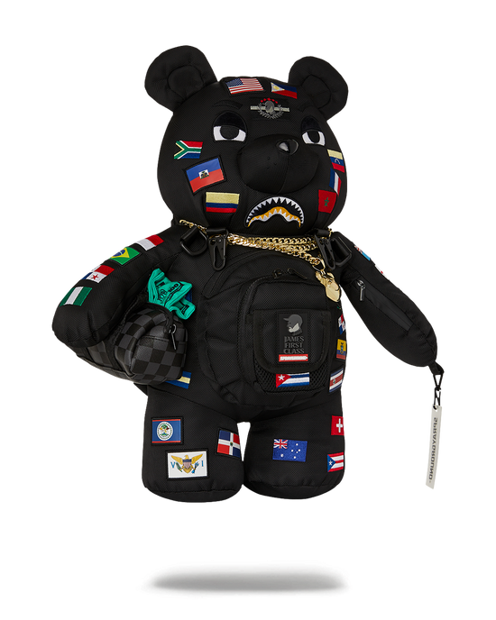 Sprayground JAMES FIRST CLASS GLOBAL FLAGS MONEYBEAR BACKPACK