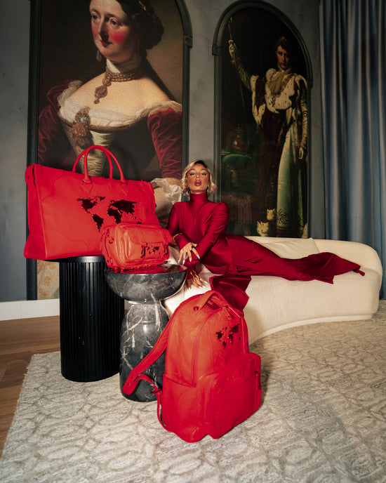 Sprayground JAMES FIRST CLASS RUBY RED PYRAMID LARGE DUFFLE