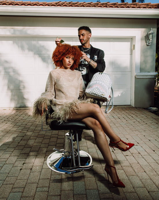 Sprayground KNIT SHARKS IN PARIS IN CREAM SAVAGE BACKPACK