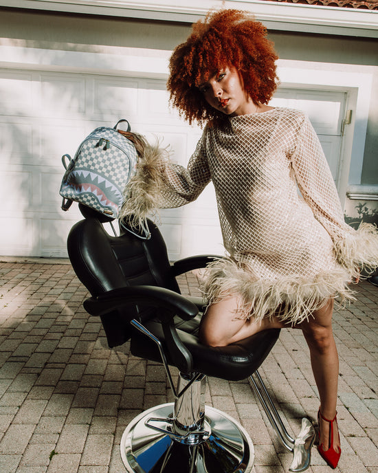 Sprayground KNIT SHARKS IN PARIS IN CREAM SAVAGE BACKPACK