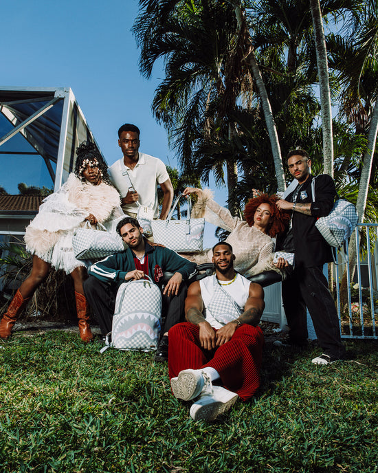 Sprayground KNIT SHARKS IN PARIS IN CREAM SAVVY CROSSBODY