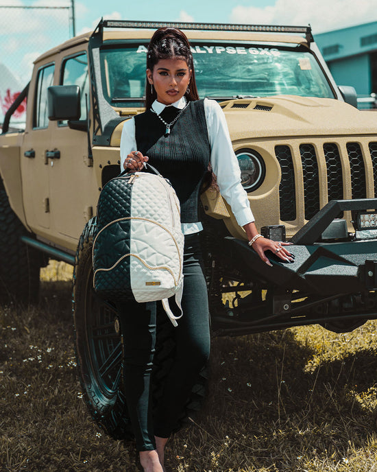 Sprayground LEVELED UP SPLIT QUILT SHARK BACKPACK (DLXV)