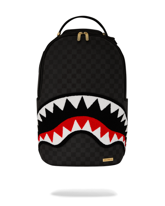 sprayground LIGHTS OUT SHARKS IN PARIS CHENILLE SHARK BACKPACK
