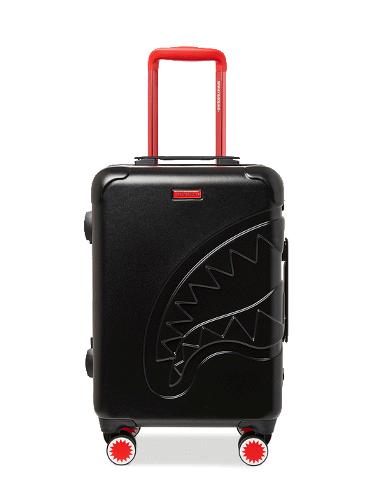 sprayground MOLDED SHARKITECTURE BLACK HARDSHELL CARRY-ON LUGGAGE