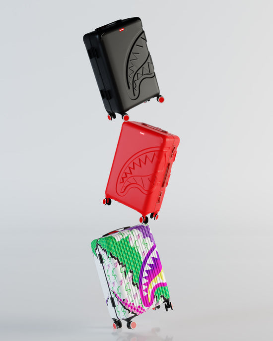 Sprayground MOLDED SHARKITECTURE RED HARDSHELL CARRY-ON LUGGAGE