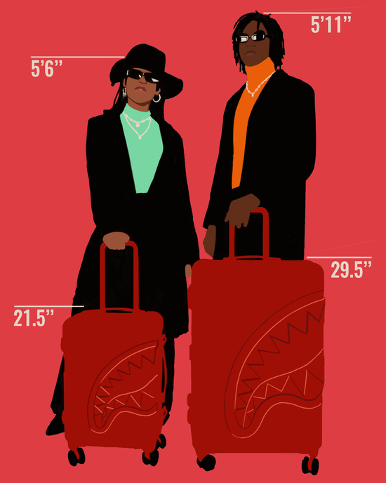 Sprayground MOLDED SHARKITECTURE RED HARDSHELL CARRY-ON LUGGAGE