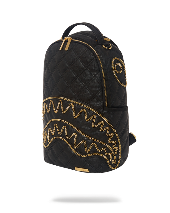 Sprayground NOIR QUILT GOLD CHAIN SHARK BACKPACK (DLXV)