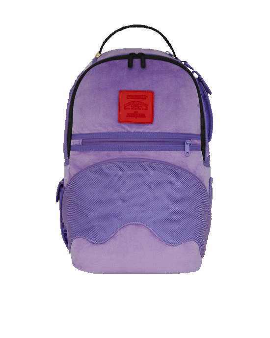 sprayground NOOO WAY A REVERSIBLE BACKPACK - PURPLE VELOUR TO OG SHARKS IN PARIS BACKPACK