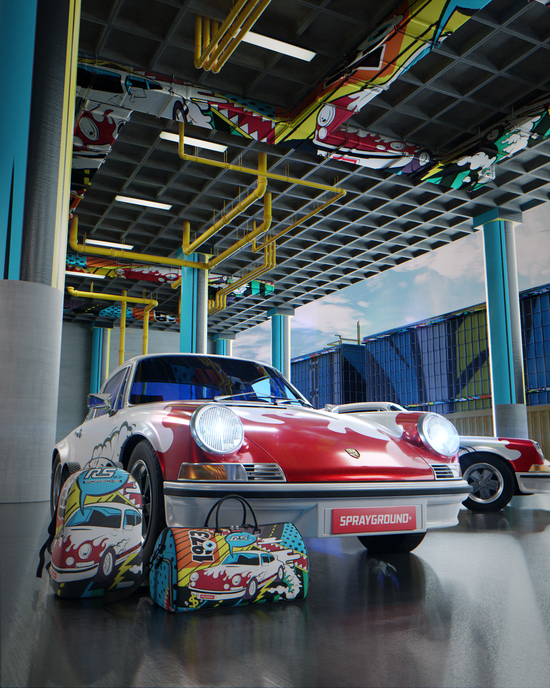 Sprayground PORSCHE 1972 COLLAB DUFFLE (ONLY 1 911 UNITS MADE)