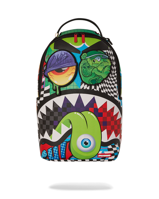 Sprayground PSYCHO WORLD OF FUN BACKPACK (WITH REMOVABLE VELCRO EYE PATCHES)