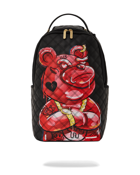 sprayground QUILT HAND PAINTED DIABLO BEAR BACKPACK (DLXV)