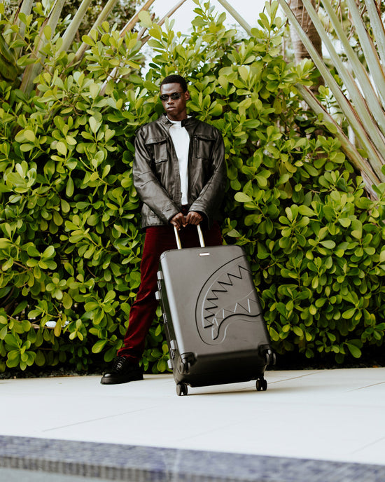 Sprayground REALITY CHECK SHARKITECTURE FULL-SIZE JETBLACK LUGGAGE (GOLD HARDWARE)