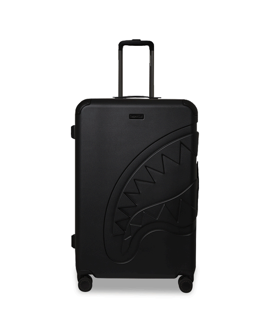 sprayground REALITY CHECK SHARKITECTURE FULL-SIZE JETBLACK LUGGAGE (GUNMETAL HARDWARE)