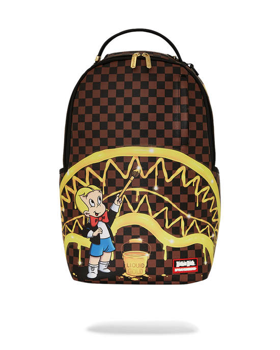 sprayground RICHIE RICH PAINT THE SHARK GOLD BACKPACK
