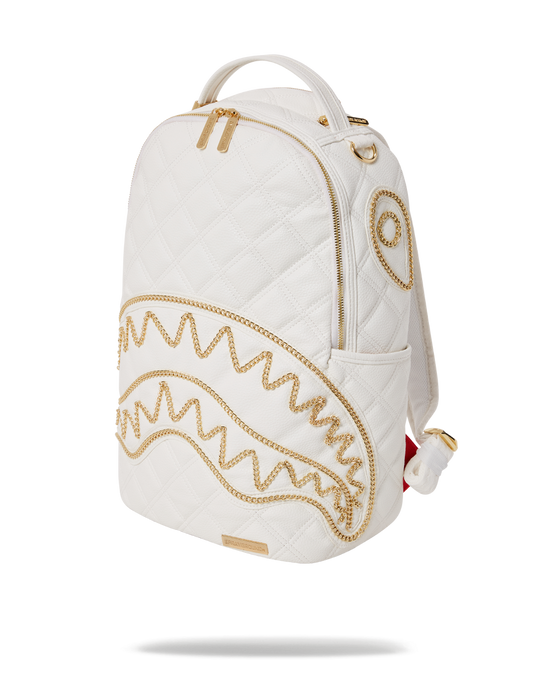 Sprayground RIVIERA LE BLANC GOLD CHAIN SHARK BACKPACK (DLXV)