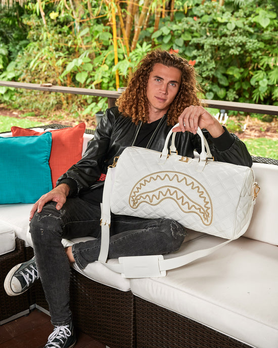 Sprayground RIVIERA LE BLANC GOLD CHAIN SHARK DUFFLE