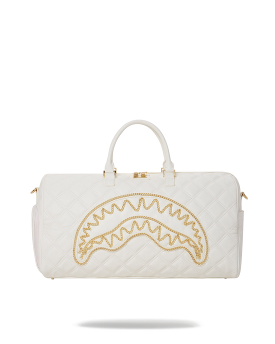 sprayground RIVIERA LE BLANC GOLD CHAIN SHARK DUFFLE