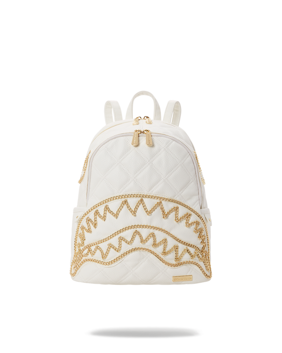 sprayground RIVIERA LE BLANC GOLD CHAIN SHARK SAVAGE BACKPACK