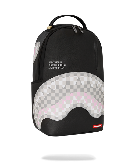 Sprayground SHARK CENTRAL CREAM BLACK CHECK BACKPACK