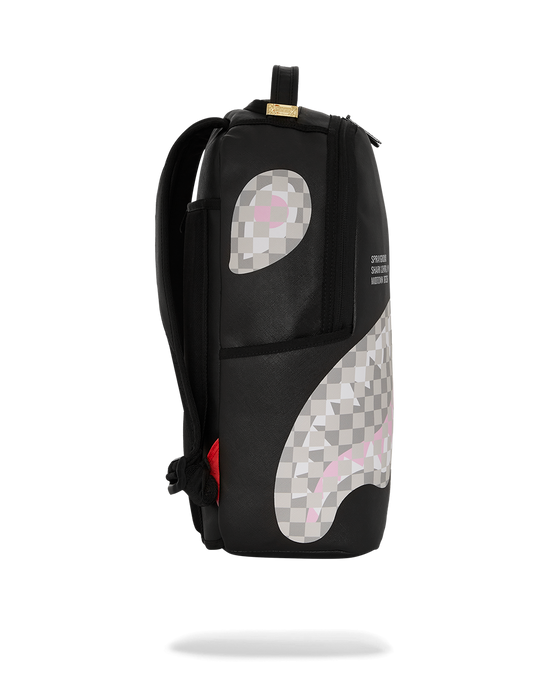Sprayground SHARK CENTRAL CREAM BLACK CHECK BACKPACK