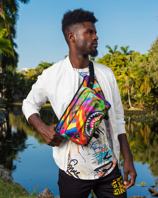 Sprayground SHARKS IN PARIS CITY STREAKS CARGO CROSSBODY