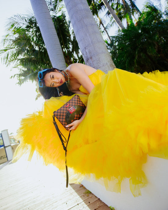 Sprayground SHARKS IN PARIS CLEAR FOR TAKEOFF CROSSOVER CLUTCH WITH STRAP