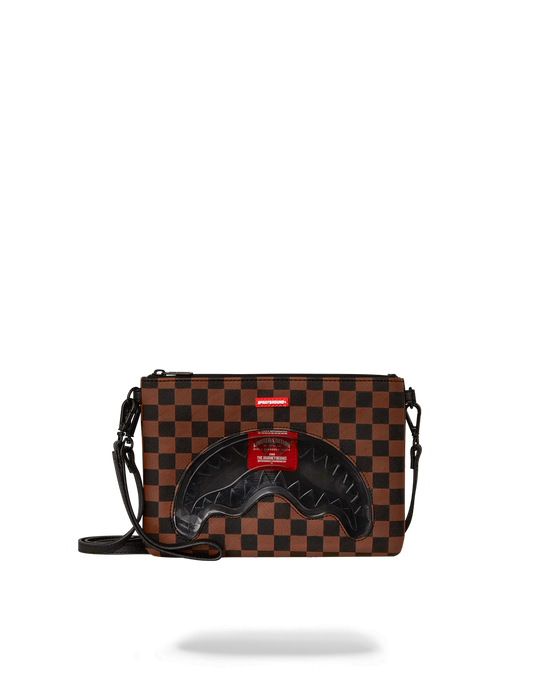 Sprayground SHARKS IN PARIS CLEAR FOR TAKEOFF CROSSOVER CLUTCH WITH STRAP