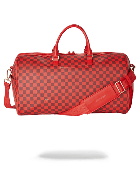 Sprayground SHARKS IN PARIS DUFFLE (RED CHECKERED EDITION)
