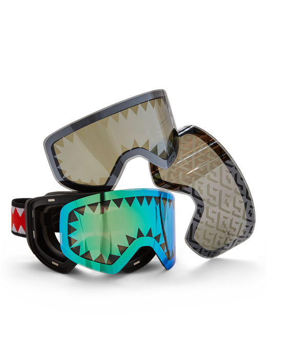 sprayground SKY HIGH SEEKERS ARCTIC SKI GOGGLES (3 INTERCHANGEABLE LENSES)