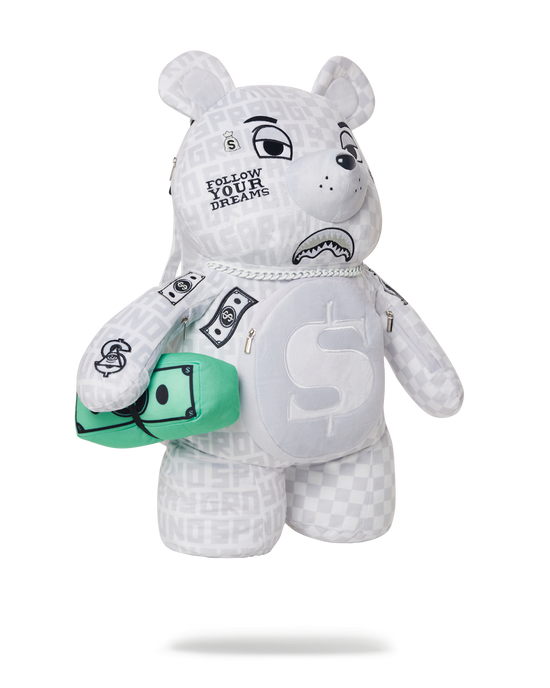 Sprayground SPLIT THE CHECK (PEARL) MONEYBEAR TEDDYBEAR BACKPACK