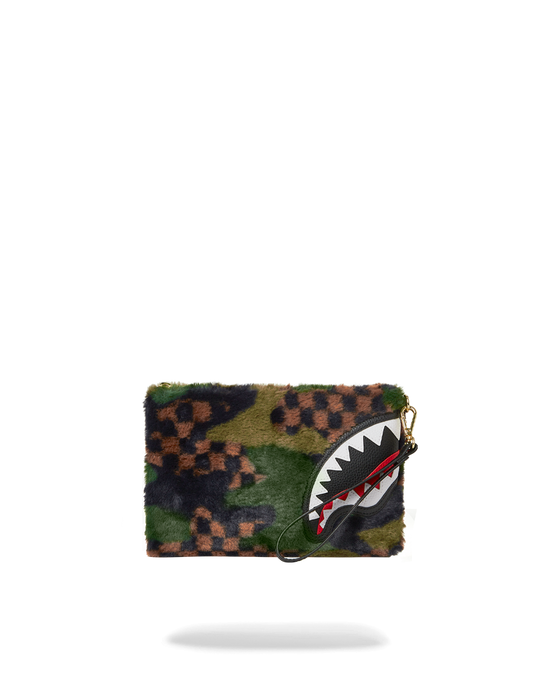 sprayground BIG SKY FUR SHARK CROSSOVER CLUTCH