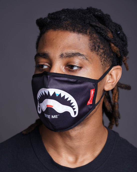 Sprayground BITE ME SHARK (BLK) POLYESTER FACE MASK