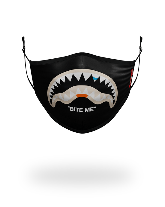 sprayground BITE ME SHARK (BLK) POLYESTER FACE MASK