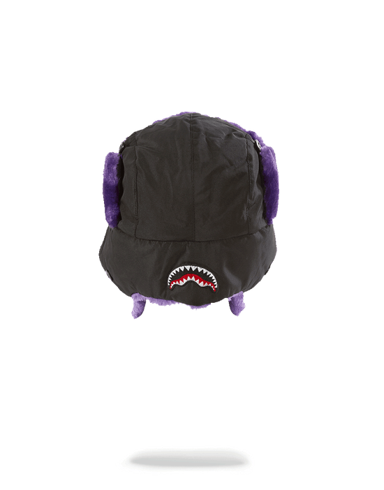 Sprayground BLACK 3M PURPLE FUR AVIATOR HAT