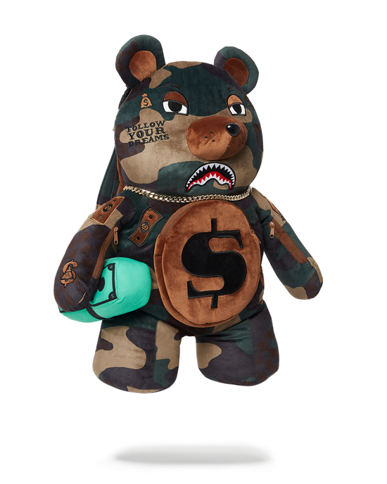 Sprayground CAMOCHECK MONEYBEAR TEDDYBEAR BACKPACK