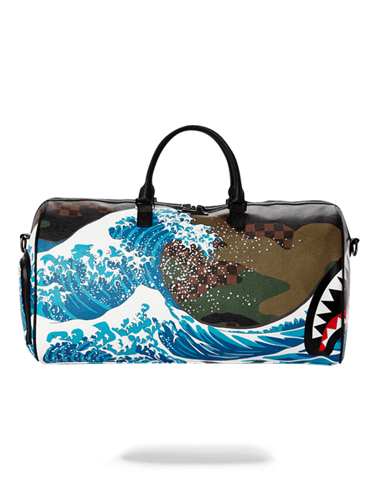 sprayground CAMOKAWA WAVE SHARK DUFFLE