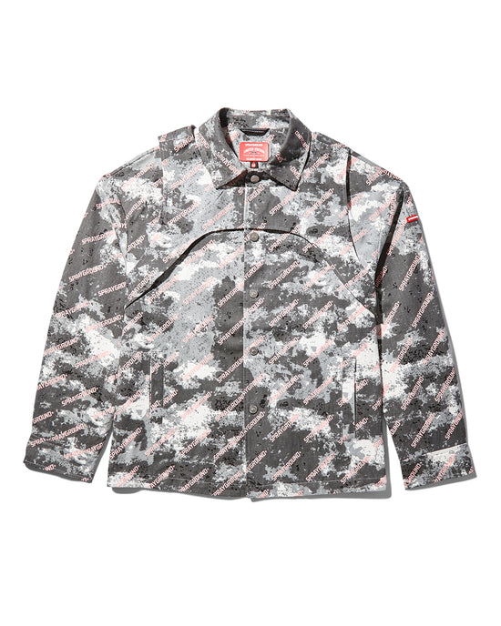 sprayground DOUBLE YOKE SNAP FRONT JACKET (GREY)