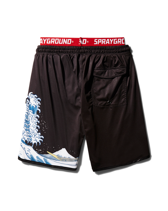 Sprayground DRAGON WAVE CORTO SWIM TRUNKS (BLACK)