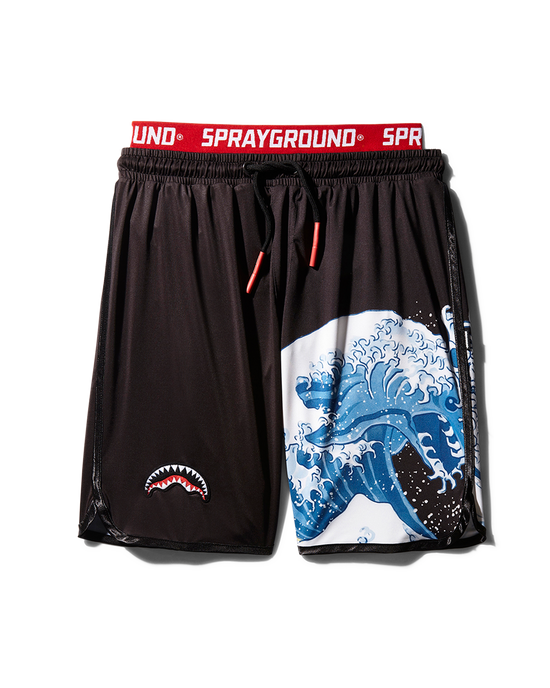 sprayground DRAGON WAVE CORTO SWIM TRUNKS (BLACK)