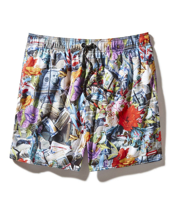 sprayground FLORAL MONEY SHOTO SWIM TRUNKS