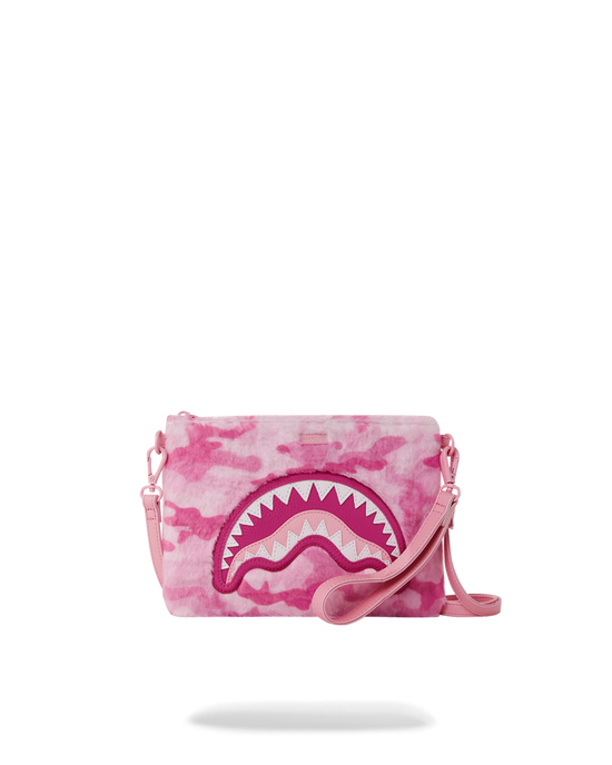 Sprayground FURRROCIOUS IN PINK CROSSOVER CLUTCH
