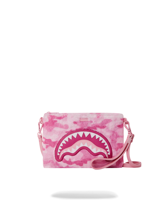 sprayground FURRROCIOUS IN PINK CROSSOVER CLUTCH