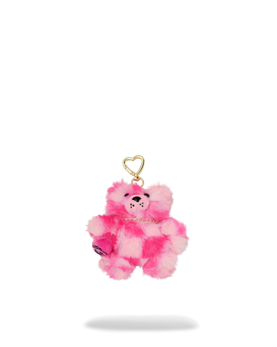 sprayground FURZILLA SHARK (PINK CHECK) KEYCHAIN