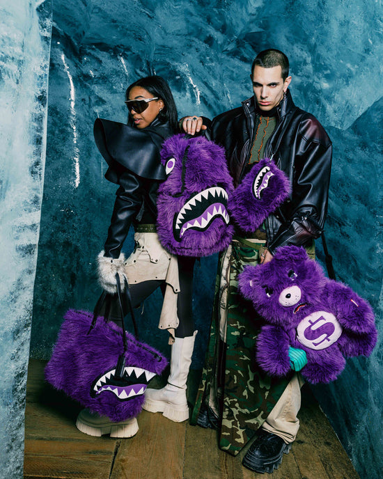 Sprayground FURZILLA SHARK (PURP) CROSSOVER CLUTCH