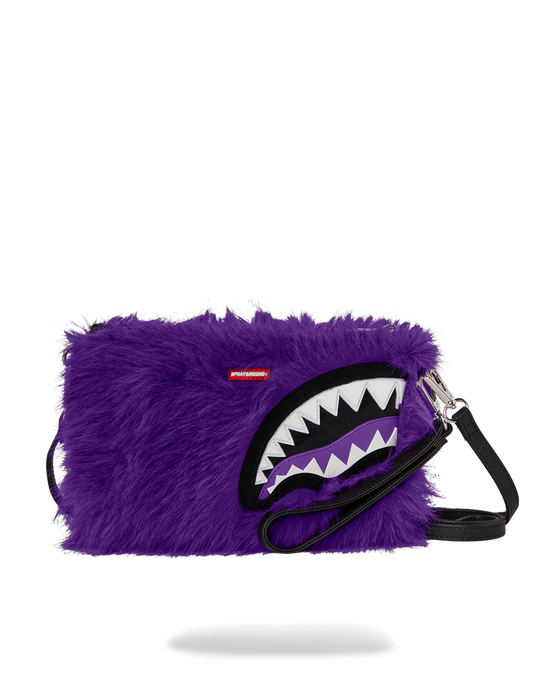 sprayground FURZILLA SHARK (PURP) CROSSOVER CLUTCH
