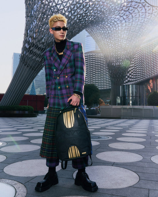 Sprayground GOLD AND BLACK RACING STRIPES BACKPACK