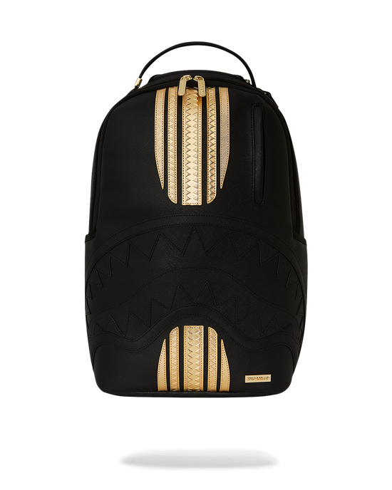sprayground GOLD AND BLACK RACING STRIPES BACKPACK