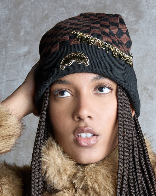 Sprayground GOLD CHAIN CHECK BEANIE
