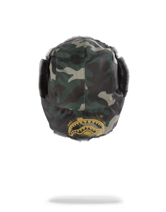 Sprayground GOLD STENCIL CAMO AVIATOR HAT